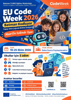 Batman Kodluyor 2026: Maarifin Kalbinde Oyun – EU Code Week Öğretmen Bilgilendirme ve Etkinlik Planlama Eğitimi